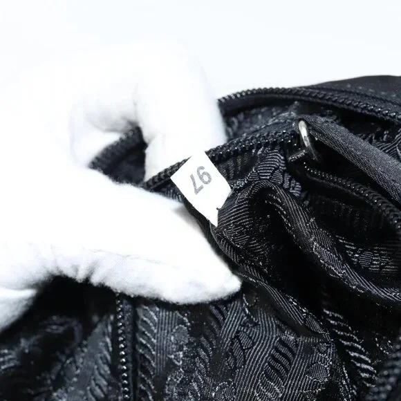 PRADA Hand Bag Nylon Black Silve - Picture 11 of 16